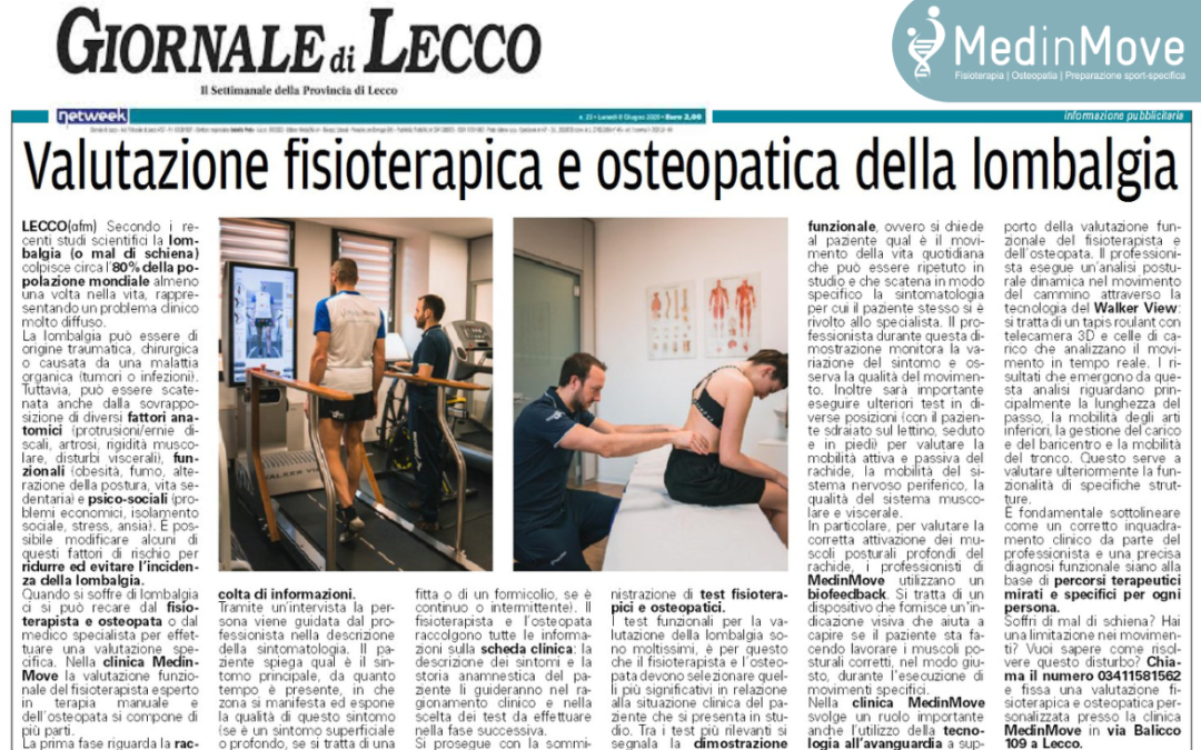 La valutazione fisioterapica e osteopatica per la lombalgia